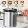 Airtight Coffee Canister, HOKEKI Stainless Steel Container for the Kitchen, Coffee Ground Vault Jar With One Way Co2 Valve And Scoop, Tea Coffee Sugar, Extra Coffee Spoon, 16 oz (Stainless Steel) Airtight Coffee Canister, HOKEKI Stainless Steel Container for the Kitchen, Coffee Ground Vault Jar With One Way Co2 Valve And Scoop, Tea Coffee Sugar, Extra Coffee Spoon, 16 oz (Stainless Steel)