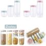 Transparent Plastic Sealed Jar Kitchen Grain Storage Jar Storage Bottle,Blue M Size