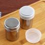 JUSTDOLIFE Stainless Steel Powder Shakers All Purpose Shakers Spice Shaker Bottles with 16Pcs Coffee Stencils 2Pcs