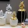 joyMerit Ananas Keramikbehälter mit Deckel für Küche, Haus, Zucker, Marmelade, Aufbewahrung – DIY Hochzeitstafeln, Geschenk – 2er Pack