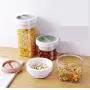 Transparent Storage containers with lid, Pp Plastic Sealed jar Regular Mouth Pack of 3-B