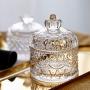 Glass Jewelry Storage Jar Superior Minimalist Elegant Luxury Storage Bottle Sugar Home Organizer Decor,Rome Style S