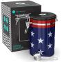 Coffee Gator Stainless Steel Container - Fresher Beans and Grounds for Longer - Canister with Date Tracker, CO2-Release Valve and Measuring Scoop - Large - USA Stars and Stripes Edition