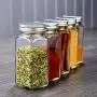 Tebery 12 Pack Spice Jars Bottles 4oz Glass Spice Jars with Silver Metal Lids, Shaker Tops, Wide Funnel and Labels Complete Organizer Set