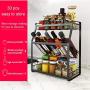 3 Tier Kitchen Cabinet Spice Rack, 304 Stainless Steel Standing Corner Shelf, Kitchen Wall Mount Seasoning Organizer, Jars Bottle Storage With Tilted Design for Easy Taking by Colture, (13.8 Inch)