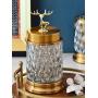 Reindeer Transparent with Cover Sugar Jar Living Room Soft Decorations Craft Creative Ornaments Glass Candy Jar (A)
