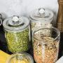 Mason Craft & More Belüftete Küchen-Lebensmittelaufbewahrung Klare Glas Pop-up-Deckel-Behälter, Set aus 3 Flaschen à 2 Liter Erbstück Glasbehälter