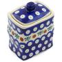Polish Pottery 4?-inch Jar with Lid (Mosquito Theme) + Certificate of Authenticity