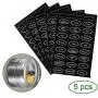 6PCS Magnetische Gewürzbehälter aus Edelstahl mit Aufkleber, Klare Deckel (Sichten oder Gießen), für Kühlschrankgitter