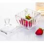 Colias Wing Home Decor & Party Wedding Centerpiece Stripes Square Clear Glass Ribbed Apothecary Jars/Candy Buffet Canisters/Candy Buffet Storage Container/Kitchen Food Storage Jars with Lid-Small