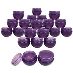 Beauticom 24 Pieces 10G/10ML Purple Frosted Container Jars with Inner Liner for Lotion, Toners, Lip Balm, Makeup Samples - BPA Free