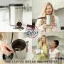 Best Airtight Coffee Canister for Fresher Beans and Grounds - Large Stainless Steel Food Container with Date-Tracker, CO2 Release Valve, Measuring Scoop and Silicon Base by FikaPress Best Airtight Coffee Canister for Fresher Beans and Grounds - Large Stainless Steel Food Container with Date-Tracker, CO2 Release Valve, Measuring Scoop and Silicon Base by FikaPress