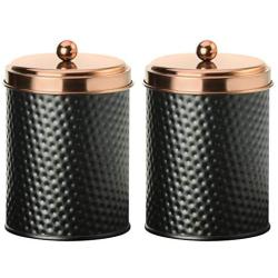 Amici Home Collection, 7CDI031S2R, Ashby Copper Metal Storage Canister, Set of 2, 38 ounces each, Medium, Black/Gold