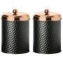 Amici Home Collection, 7CDI031S2R, Ashby Copper Metal Storage Canister, Set of 2, 38 ounces each, Medium, Black/Gold