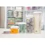 Fan-Ling Plastic Sealed Cans,Kitchen Storage Box,Transparent Food Canister Keep Fresh Jar,Plastic Cereal Dispenser Storage Box, Kitchen Food Grain Rice Container with Measuring (650ml)