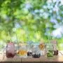 Relaxdays Drinking Mason Jam Jars with Straws and Handles, Set of 8, 400 ml, Colourful Iced Beverages Glass Set, Standard Relaxdays Drinking Mason Jam Jars with Straws and Handles, Set of 8, 400 ml, Colourful Iced Beverages Glass Set, Standard