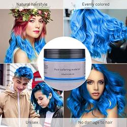 Hair Color Wax, Hair Modelling Wax, Natural Matte Temporary Hair Style Hair Cream Wax for Men and Women, Washable Hair Dye WAX (Blue)