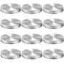 Stainless Steel Mason Jar Lids,12 Pack Polished Surface,Reusable and Leak Proof,Storage Caps with Silicone Seals for Wide Mouth Size Jars (12-Pack Stainless Steel Lids(Wide Mouth))