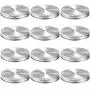 Bouchons en Acier Inox pour Bocal Mason, 12 Pièces, Surface Polie, Réutilisables et Étanchés, Caps avec Joints Silicones pour Bocaux à Large Ouverture (12 Pièces)