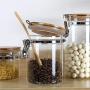 AUYE Glass Storage Jar,Coffee Bean & Kitchen food Container With Clamp Airtight wood Lid (17-Ounce)