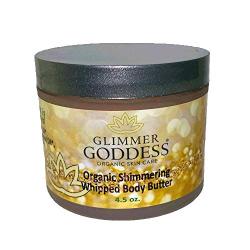 Organic Gold Body Shimmer Whipped Body Butter – Sexy Sparkle For Natural Skin Radiance – Chemical Free Shimmering Moisturizer - Glimmer Goddess