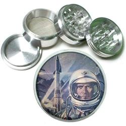 Vintage SciFi Space Man Retro Aluminum Tobacco Herb Spice Grinder