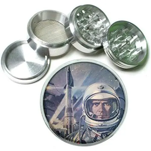 Vintage SciFi Space Man Retro Aluminum Tobacco Herb Spice Grinder Vintage SciFi Space Man Retro Aluminum Tobacco Herb Spice Grinder