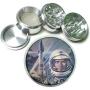 Vintage SciFi Space Man Retro Aluminum Tobacco Herb Spice Grinder