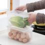 HOMELUNY Pack of 4 Refrigerator Crisper Storage Box with Handle Food Kitchen Clear Storage Jars for Candy, Cookie, Rice, Sugar,Flour,Snacks Keeping Food Dry & Fresh
