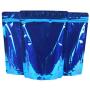 12 Pcs Blue Reusable Aluminium Foil Zip Lock Stand Up Food Pouches Bags Resealable Double-Sided Colored Zipper Pouch Zip Mylar Bag for Food Storage Gift Basket Supplies (14cmx20cm)