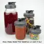 Trink, Gießen, Lagern! Breitmund Mason Jar Klappdeckel durch County Line Kitchen mit Dichtung, Leckschutz und innovativer Klappdeckel (BREITMUND, Schwarz, 3er-Pack)