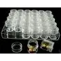 Boîte de rangement en plastique transparent, grande capacité, bouteilles rondes, idéale pour bijoux, jouets, etc. (6g x 30 bouteilles). Boîte de rangement en plastique transparent, grande capacité, bouteilles rondes, idéale pour bijoux, jouets, etc. (6g x 30 bouteilles).