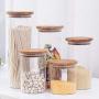 High Temperature Resistance Glass Carafe Glass Storage Canister with Cork Lids (15cm High)