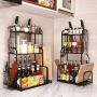 Spice Rack 3-Tier Standing Spice Rack LITTLE TREE Kitchen Bathroom Countertop Storage Organizer Stainless Steel Spice Bottle Jars Rack Holder with Adjustable Shelf Kitchen Counter Rack Organizer