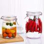NNDQ Clear Glass Canister with Airtight Lid Food Storage Jar Value Suit 7-Piece Set, Containers Dry Goods Storage Jars with Locking Clamp Lids, for Coffee, Beans, Loose Tea, Candy