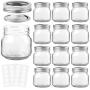 KAMOTA Mason Jars 8 oz With Regular Lids and Bands, Ideal for Jam, Honey, Wedding Favors, Shower Favors, Baby Foods, DIY Magnetic Spice Jars, 12 PACK, 20 Whiteboard Labels Included