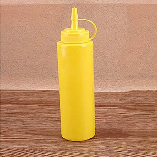 Essig- und Gewürz-Behälter – Pen Food – 8/12/16/24oz Squeezable Kunststoff-Ketchup- und Senf-Flaschen, mehrgrößige Essig- und Öl-Aufbewahrungsvorrichtungen