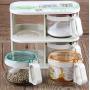 Kitchen Storage Containers Plastic Spice Jars,Spice Rack Organizer for Cabinet,Salt Pepper Sugar Spice Jars