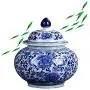 Ceramic Vase LJIANW Peony Porcelain Tea Tin/Tea Storage/Tea Caddy/Tea Canister/Helmet-Shaped Temple Display Jar, 4 Sizes (Color : Blue, Size : 20x19.5cm) Ceramic Vase LJIANW Peony Porcelain Tea Tin/Tea Storage/Tea Caddy/Tea Canister/Helmet-Shaped Temple Display Jar, 4 Sizes (Color : Blue, Size : 20x19.5cm)