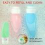 Leak Proof Travel Bottles Set,CHFUN 6 Pack 3 Fl.oz TSA Approved Silicone Squeeze Refillable Cosmetic Travel Containers Tubes Accessories, Perfect for Carry-on Luggage Liquid, Toiletries and Cream