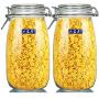 Tree House Glass Storage jar Member, Mason Sealed jar Food Storage Canisters Airtight Sealing Ring-E 1500mlx2