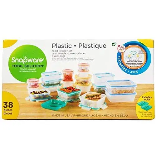 Ensemble de conservation des aliments Snapware, 38 pièces en plastique Ensemble de conservation des aliments Snapware, 38 pièces en plastique