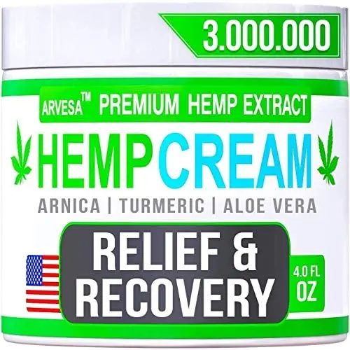 Crème Instant à la Cannabe - Fabriqué aux États-Unis - Soulage les Muscles, les Pieds, les Épaules, les Articulations et le Dos - Gel d'Huile de Chanvre Naturel avec MSM - Glucosamine - Arnica - Curcuma - 4oz
