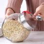 WANGLX ST Storage Bottles Food Storage Jar Magnetic Suction Spoon Timing Durable Stainless Steel Moisture Container Proof Keeping Food Dry Fresh