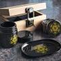 Stash Box Combo - Accessories Kit, Locking Wooden Box with Grinder, Rolling Tray, Smell Proof Glass Jar, Bamboo Box with Lock (Metatrons Cube)