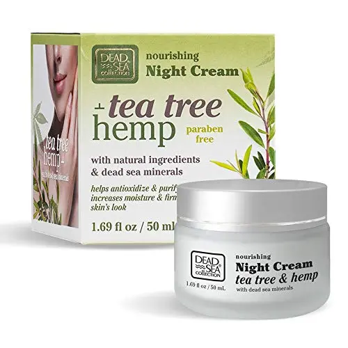 Dead Sea Collection Nourishing Night Cream with Tea Tree & Hemp helping to anti-oxidize and purify your skin. 1.69 fl.oz Dead Sea Collection Nourishing Night Cream with Tea Tree & Hemp helping to anti-oxidize and purify your skin. 1.69 fl.oz