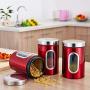 Liveday 1/3Pcs Multifunction Tea Coffee Sugar Storage Canisters Jars Pots Kitchen Container Tins Durable