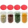 Jarming Collections Glas Gewürzbehälter/Flaschen – Mini Mason Gläser 4 oz. Leere Gewürzbehälter mit Sieb- und Gießbechern, Komplettset mit Kalkgewürz-Etiketten für Kräuter und Gewürze