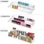 mDesign Large Plastic Adjustable, Expandable Kitchen Cabinet, Pantry, Shelf Organizer/Spice Rack with 3 Tiered Levels of Storage for Spice Bottles, Jars, Seasonings, Baking Supplies - Clear