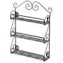 EZOWare 3-Tier Spice Rack Spice Jars Bottle Holder Storage Organizer Shelf for Kitchen Scroll Wall Mounted, Pantry, Cabinet, Counter top Free Standing Rack- Black